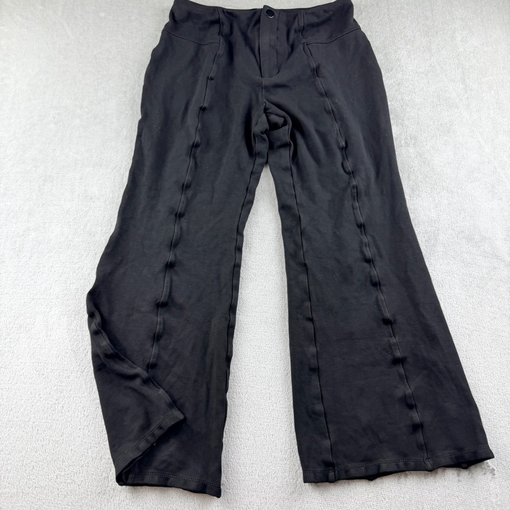 Bebe Women's Size 6 Black Seam Detail Flare Leg Pants Casual